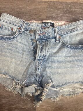 Aeropostale Light Blue Distressed Denim Cutoff Shorts